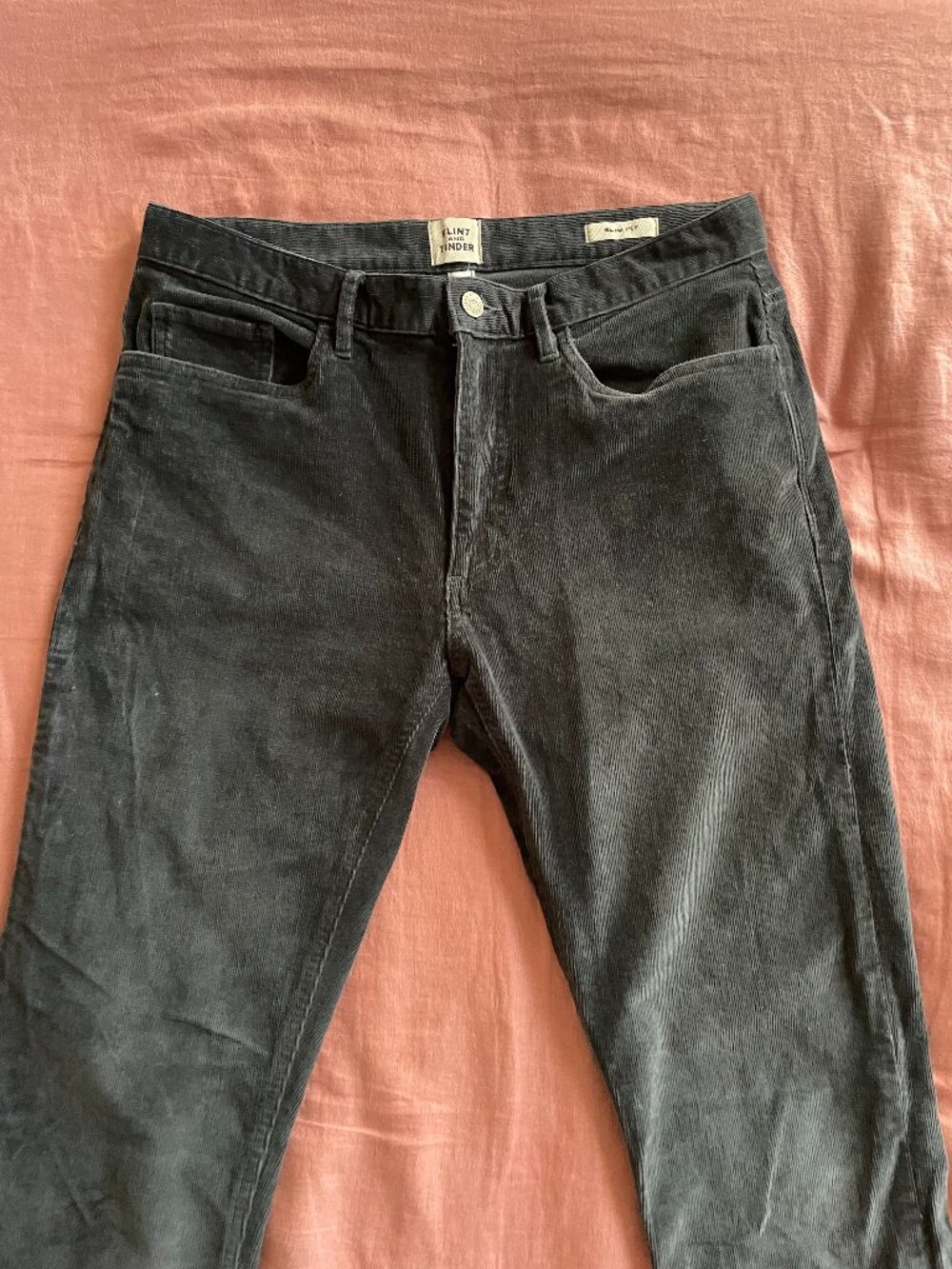 Flint and Tinder Gray 365 Corduroy Slim Fit 5-pocket Chino Pants - Size 31W x 30